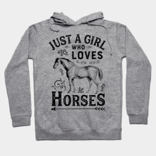 Just a Girl Who Loves Horses - Horse Lover T-Shirt Premium T-Shirt Hoodie